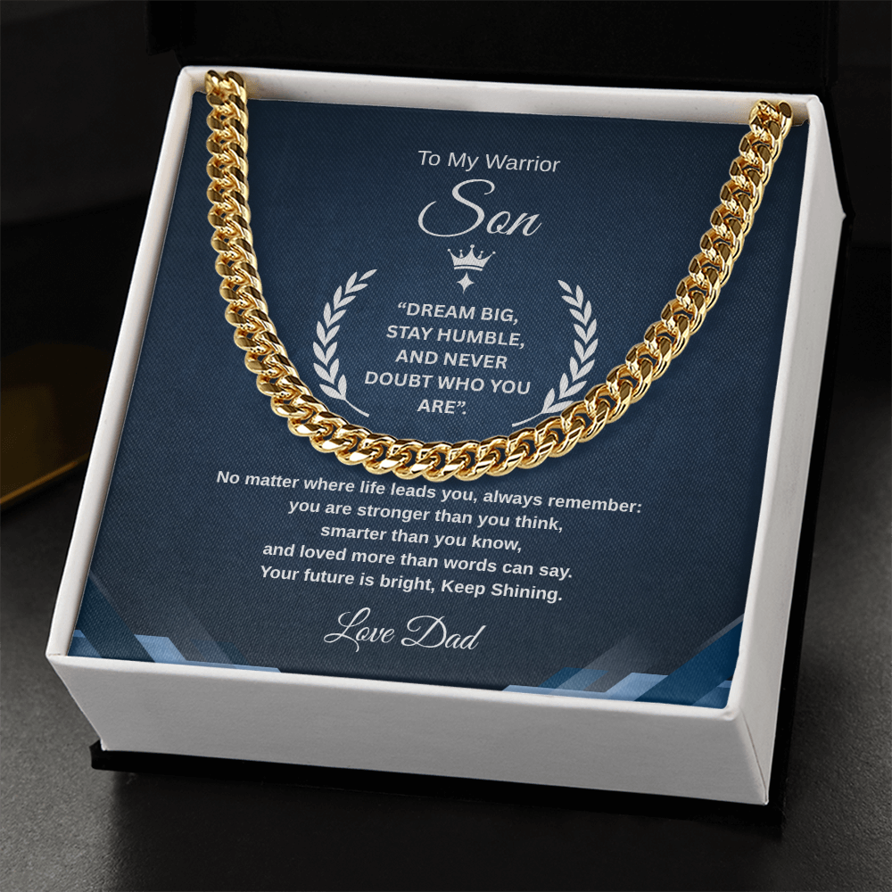 Gift To My Son From Dad “Your Future Is Bright, Keep Shining” Link Chain Necklace