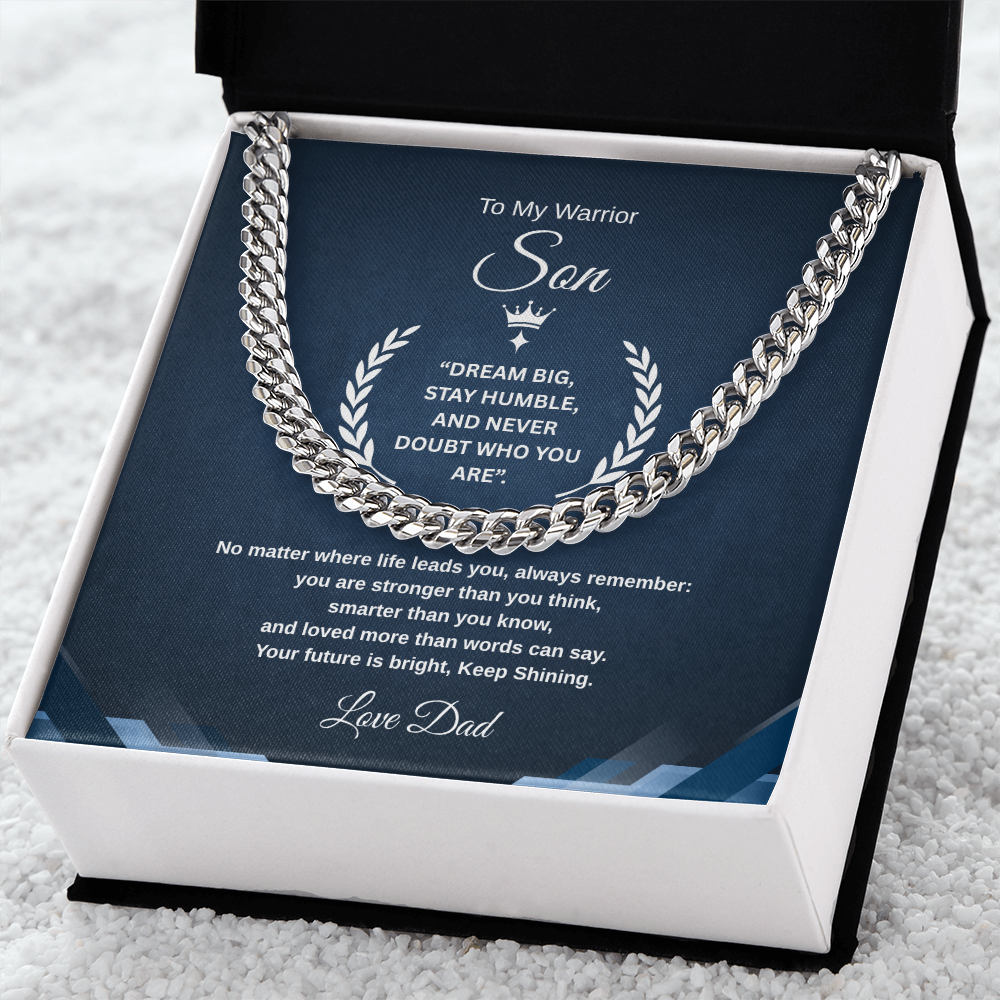 Gift To My Son From Dad “Your Future Is Bright, Keep Shining” Link Chain Necklace