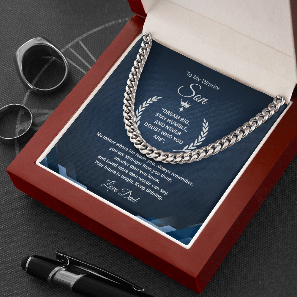 Gift To My Son From Dad “Your Future Is Bright, Keep Shining” Link Chain Necklace