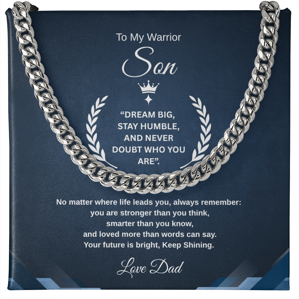 Gift To My Son From Dad “Your Future Is Bright, Keep Shining” Link Chain Necklace