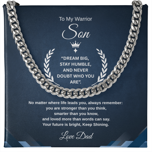 Gift To My Son From Dad “Your Future Is Bright, Keep Shining” Link Chain Necklace