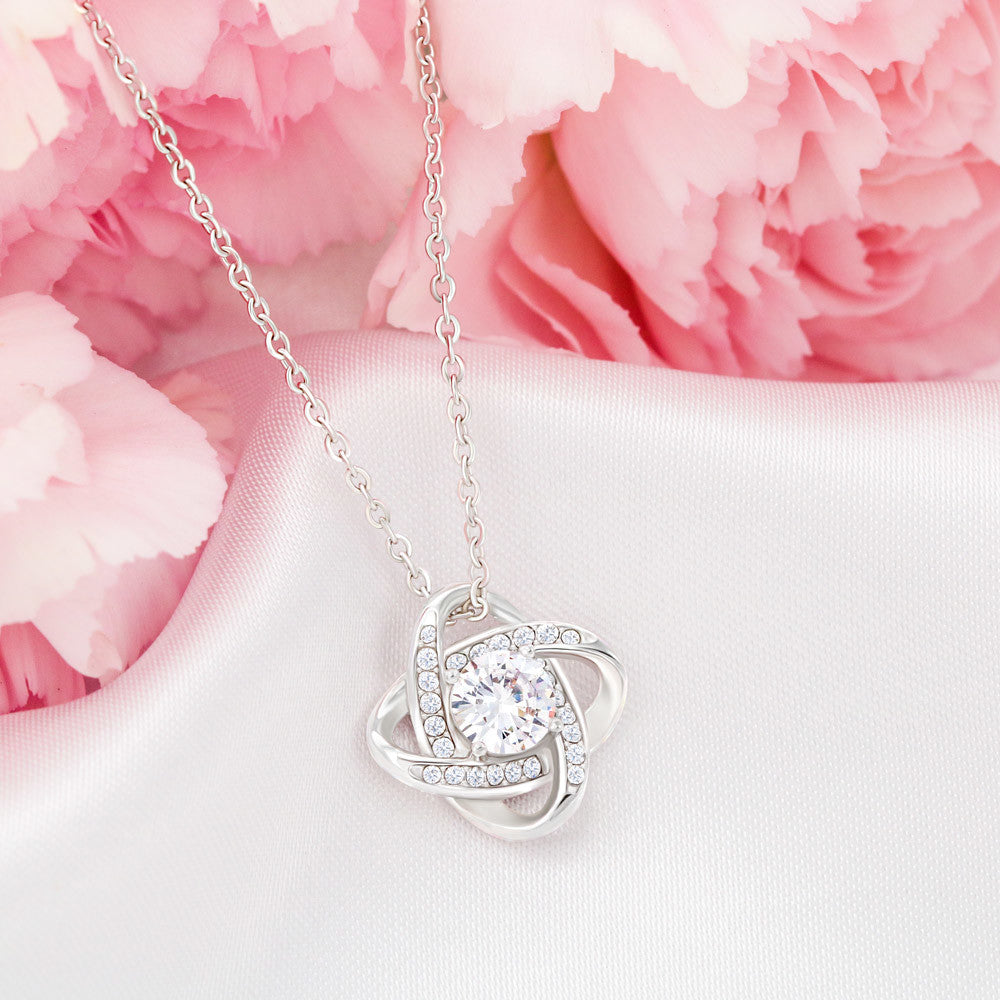 Gift From Husband, To A Beautiful Mother And Wife "You Are My Sunshine Every Day"  Love Knot Necklace