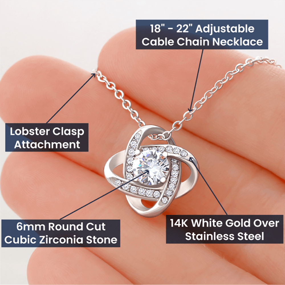 Gift To My Lovely Granddaughter From Grandma “You Will Forever Be My Greatest Joy” Love Knot Necklace