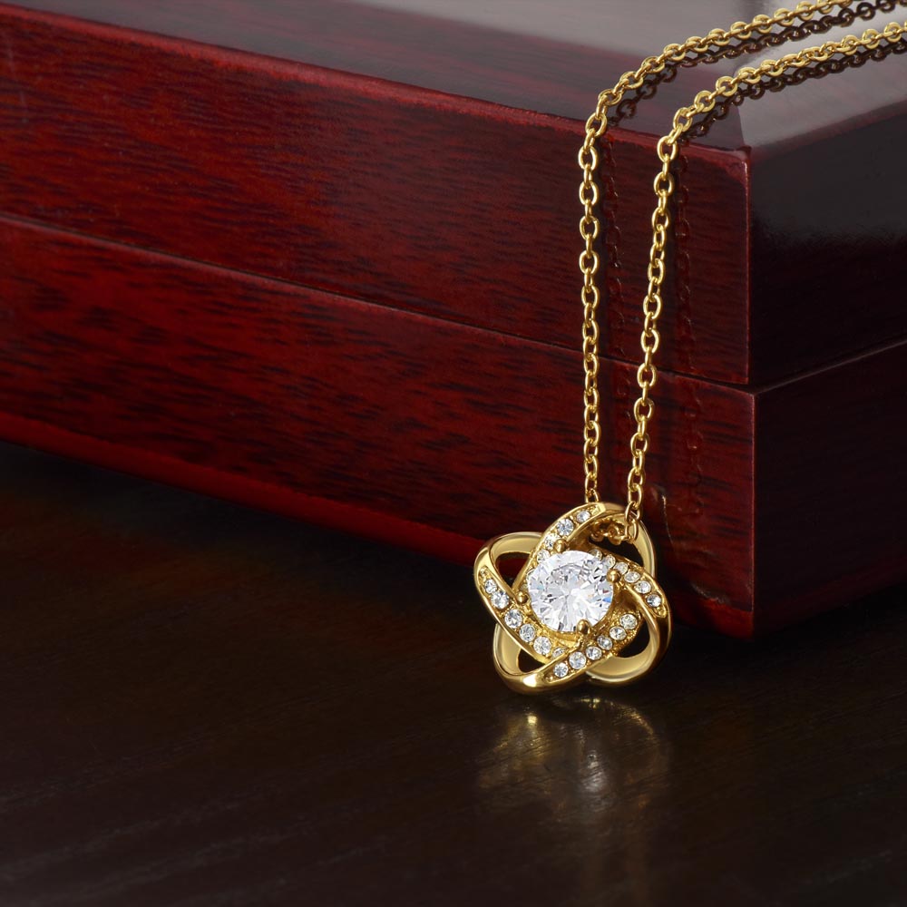 Gift To My Lovely Daughter From Mom “One Of The Greatest Blessings Of My Life” Love Knot Necklace