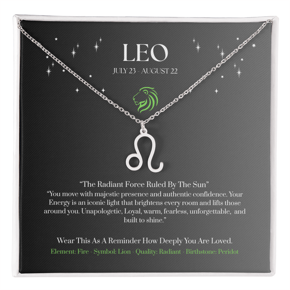 Leo Zodiac Necklace Birthday Gift. “You Are Born To Shine” Wear This As A Reminder How Deeply You Are Loved.