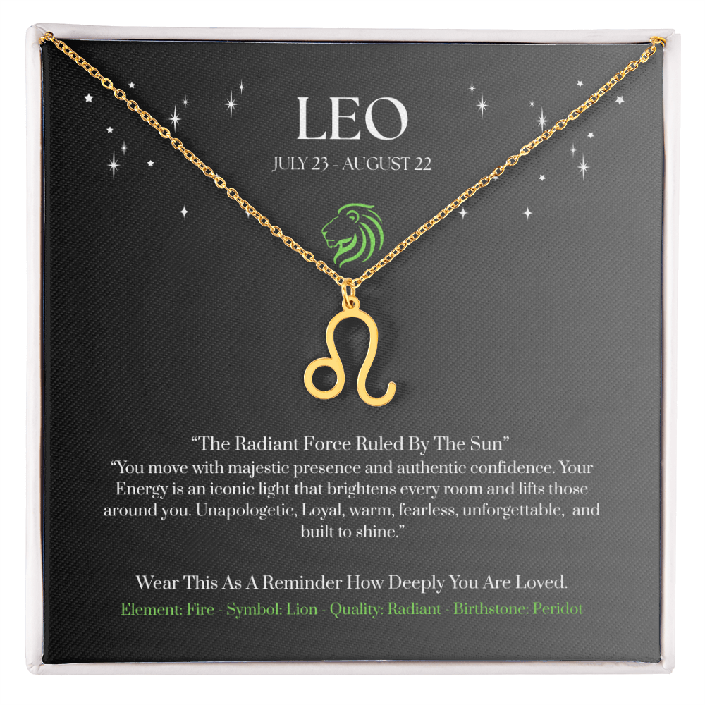 Leo Zodiac Necklace Birthday Gift. “You Are Born To Shine” Wear This As A Reminder How Deeply You Are Loved.