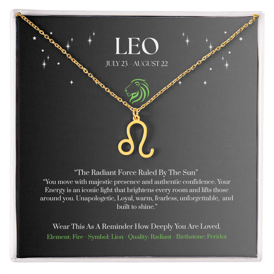 Leo Zodiac Necklace Birthday Gift. “You Are Born To Shine” Wear This As A Reminder How Deeply You Are Loved.