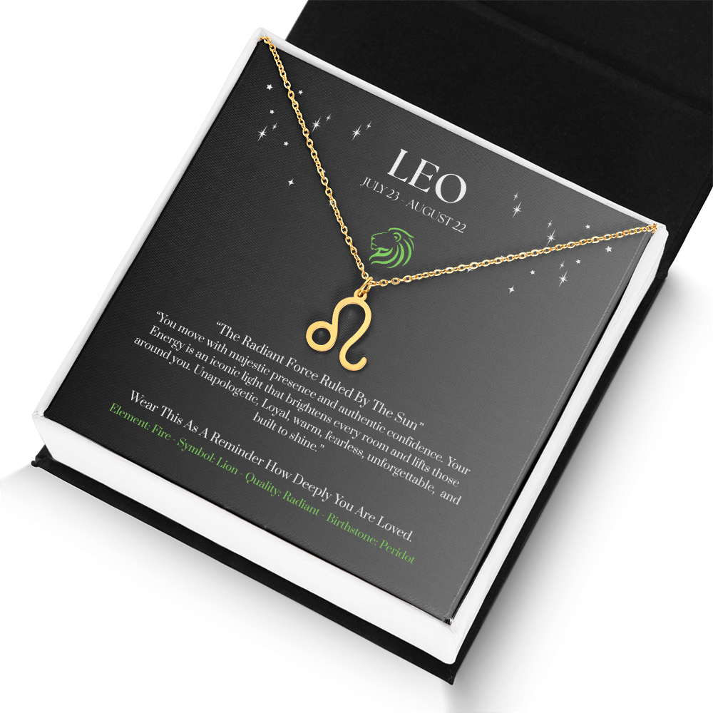 Leo Zodiac Necklace Birthday Gift. “You Are Born To Shine” Wear This As A Reminder How Deeply You Are Loved.