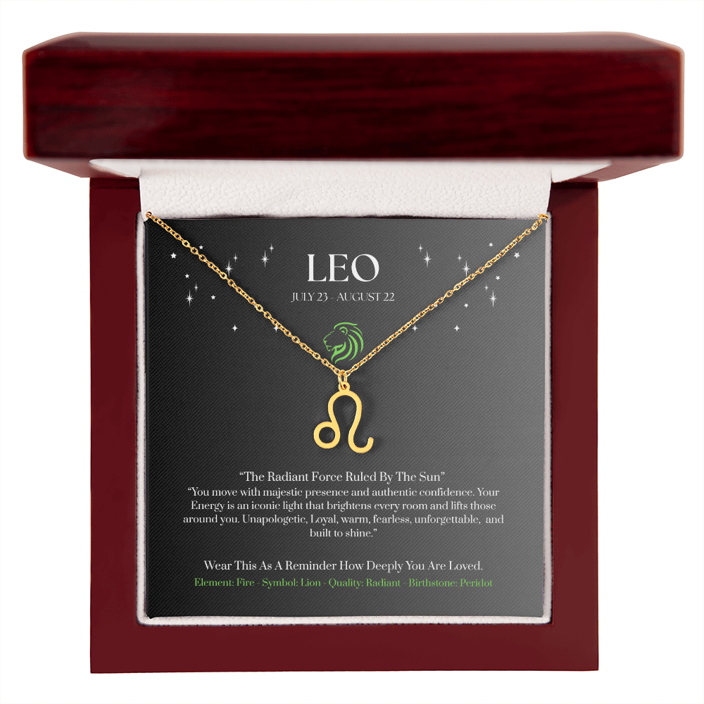 Leo Zodiac Necklace Birthday Gift. “You Are Born To Shine” Wear This As A Reminder How Deeply You Are Loved.