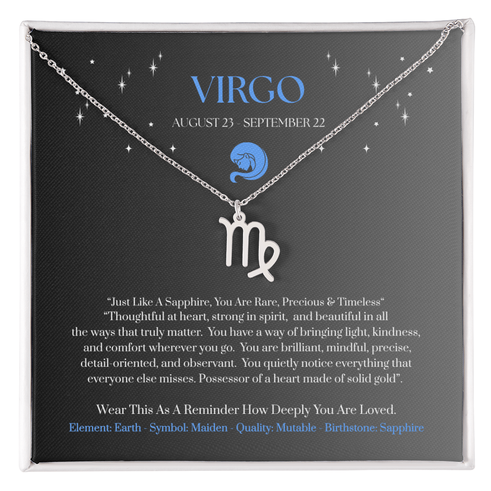 Virgo September Zodiac Birthday Gift. "You Are Rare, Precious & Timeless“ Wear This As A Reminder How Deeply You Are Loved.