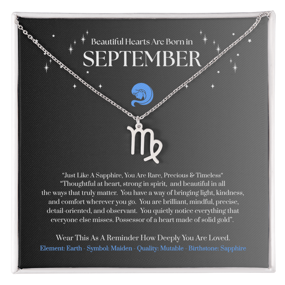 Virgo September Zodiac Birthday Gift. "You Are Rare, Precious & Timeless“  Wear This As A Reminder How Deeply You Are Loved.