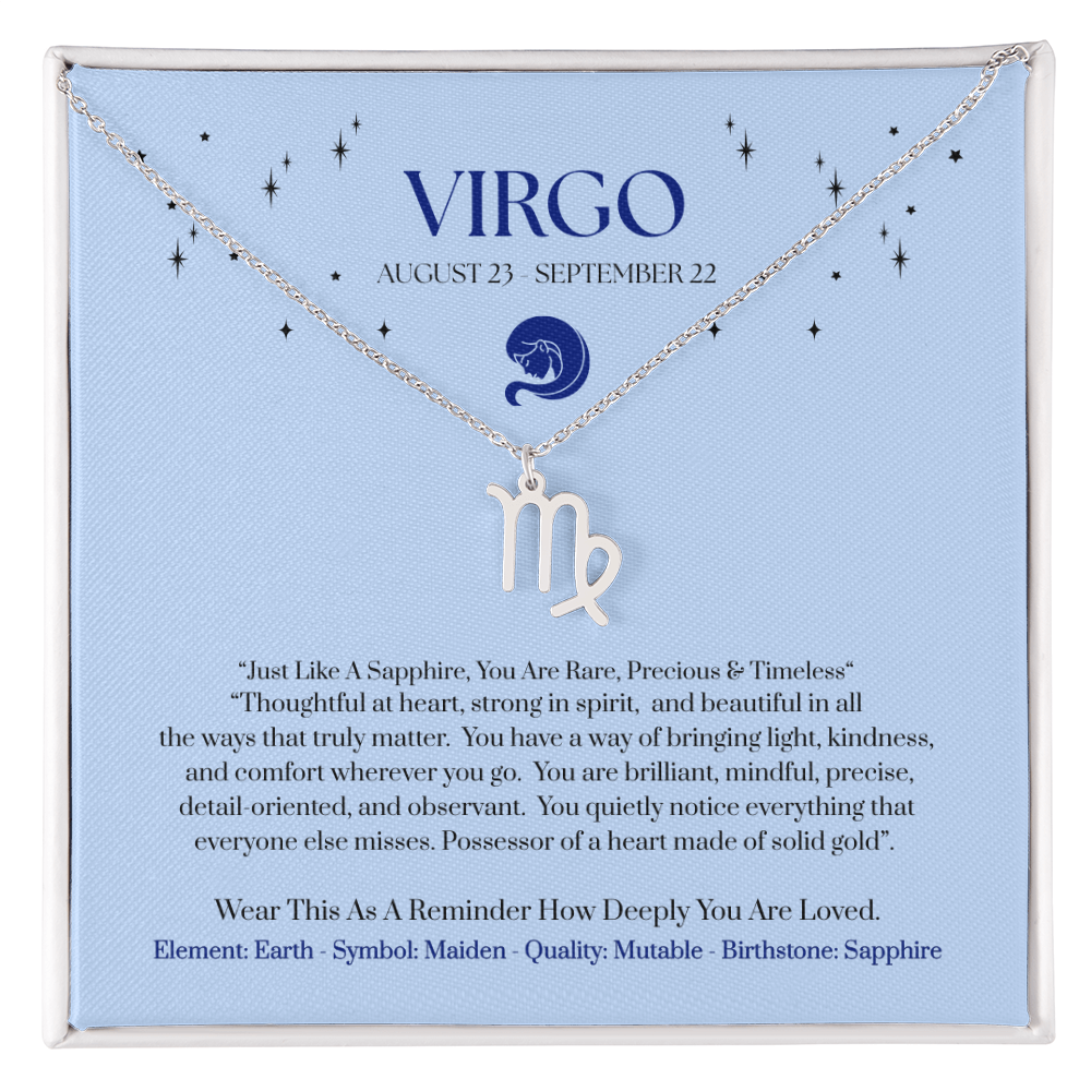 Virgo September Zodiac Birthday Gift. "You Are Rare, Precious & Timeless"  Wear This As A Reminder How Deeply You Are Loved.