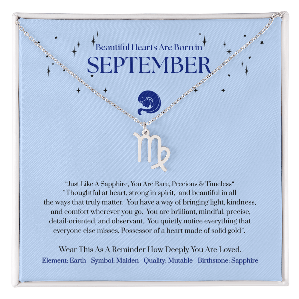 Virgo September Zodiac Birthday Gift. "You Are Rare, Precious & Timeless" Wear This As A Reminder How Deeply You Are Loved.