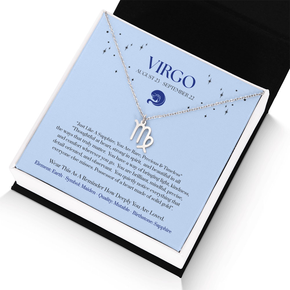 Virgo September Zodiac Birthday Gift. "You Are Rare, Precious & Timeless"  Wear This As A Reminder How Deeply You Are Loved.