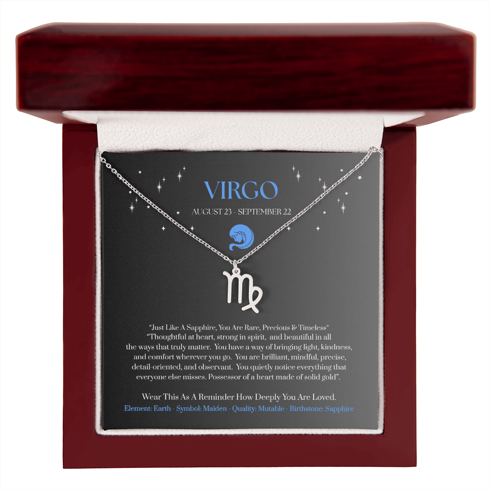 Virgo September Zodiac Birthday Gift. "You Are Rare, Precious & Timeless“ Wear This As A Reminder How Deeply You Are Loved.