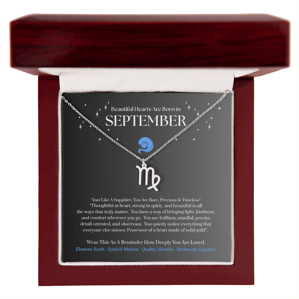 Virgo September Zodiac Birthday Gift. "You Are Rare, Precious & Timeless“  Wear This As A Reminder How Deeply You Are Loved.