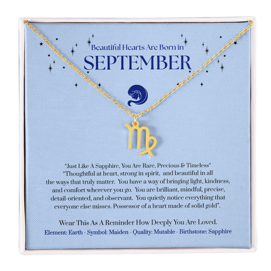 Virgo September Zodiac Birthday Gift. "You Are Rare, Precious & Timeless" Wear This As A Reminder How Deeply You Are Loved.