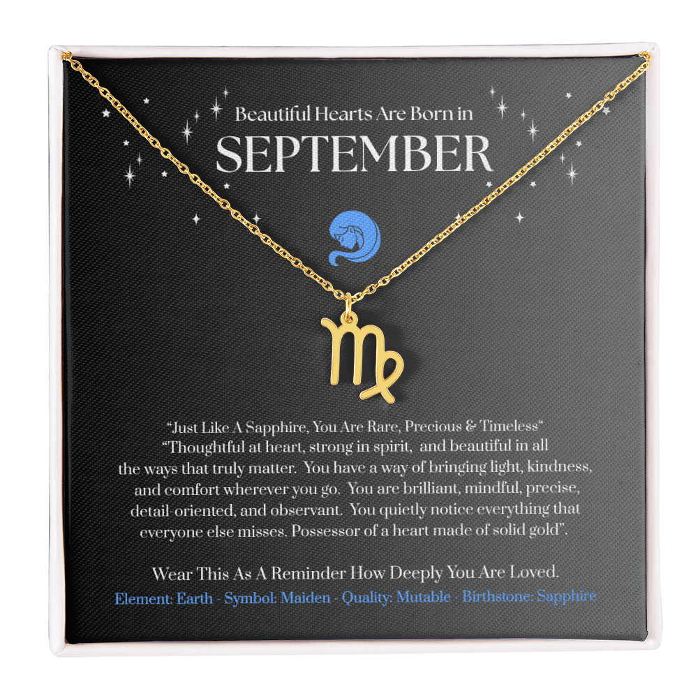 Virgo September Zodiac Birthday Gift. "You Are Rare, Precious & Timeless“  Wear This As A Reminder How Deeply You Are Loved.
