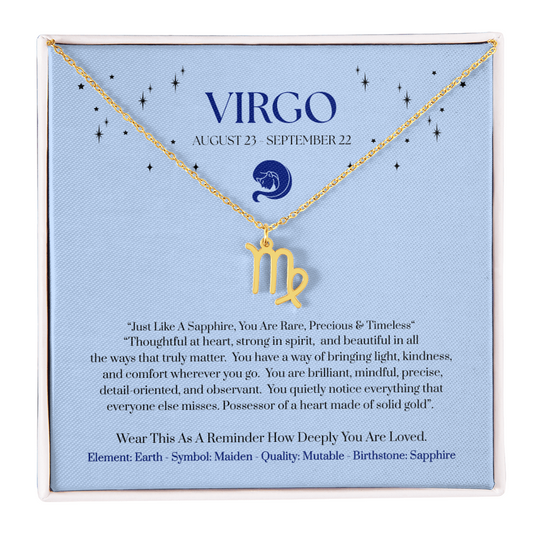 Virgo September Zodiac Birthday Gift. "You Are Rare, Precious & Timeless"  Wear This As A Reminder How Deeply You Are Loved.