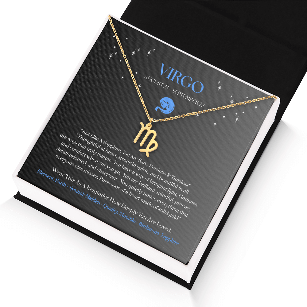 Virgo September Zodiac Birthday Gift. "You Are Rare, Precious & Timeless“ Wear This As A Reminder How Deeply You Are Loved.