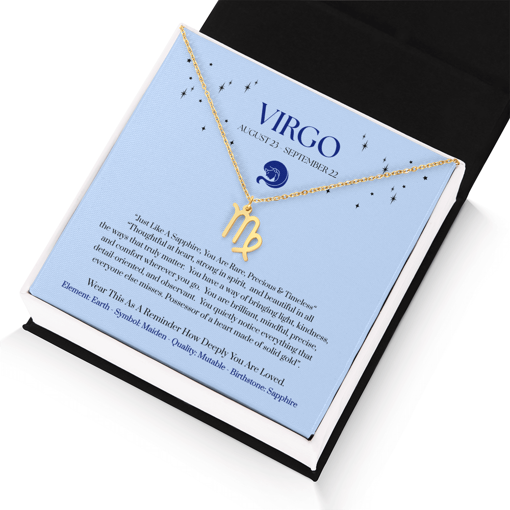 Virgo September Zodiac Birthday Gift. "You Are Rare, Precious & Timeless"  Wear This As A Reminder How Deeply You Are Loved.