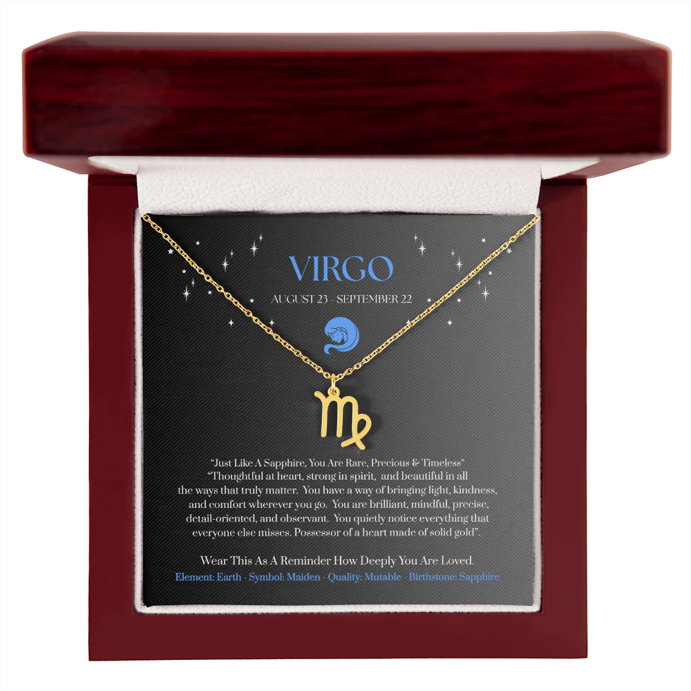 Virgo September Zodiac Birthday Gift. "You Are Rare, Precious & Timeless“ Wear This As A Reminder How Deeply You Are Loved.