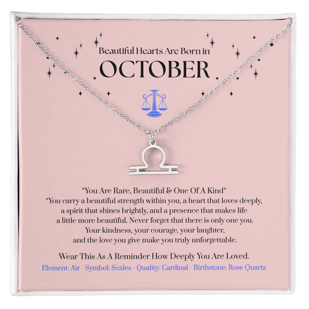 Libra October Zodiac Birthday Gift. “You Are Rare, Beautiful & One Of A Kind”