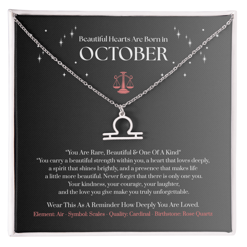 Libra October Zodiac Birthday Gift. “You Are Rare, Beautiful & One Of A Kind”
