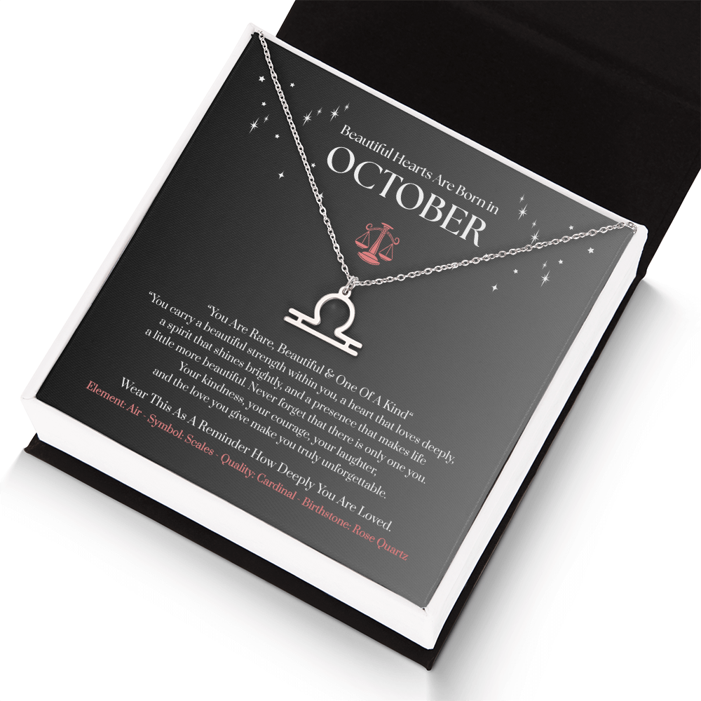 Libra October Zodiac Birthday Gift. “You Are Rare, Beautiful & One Of A Kind”