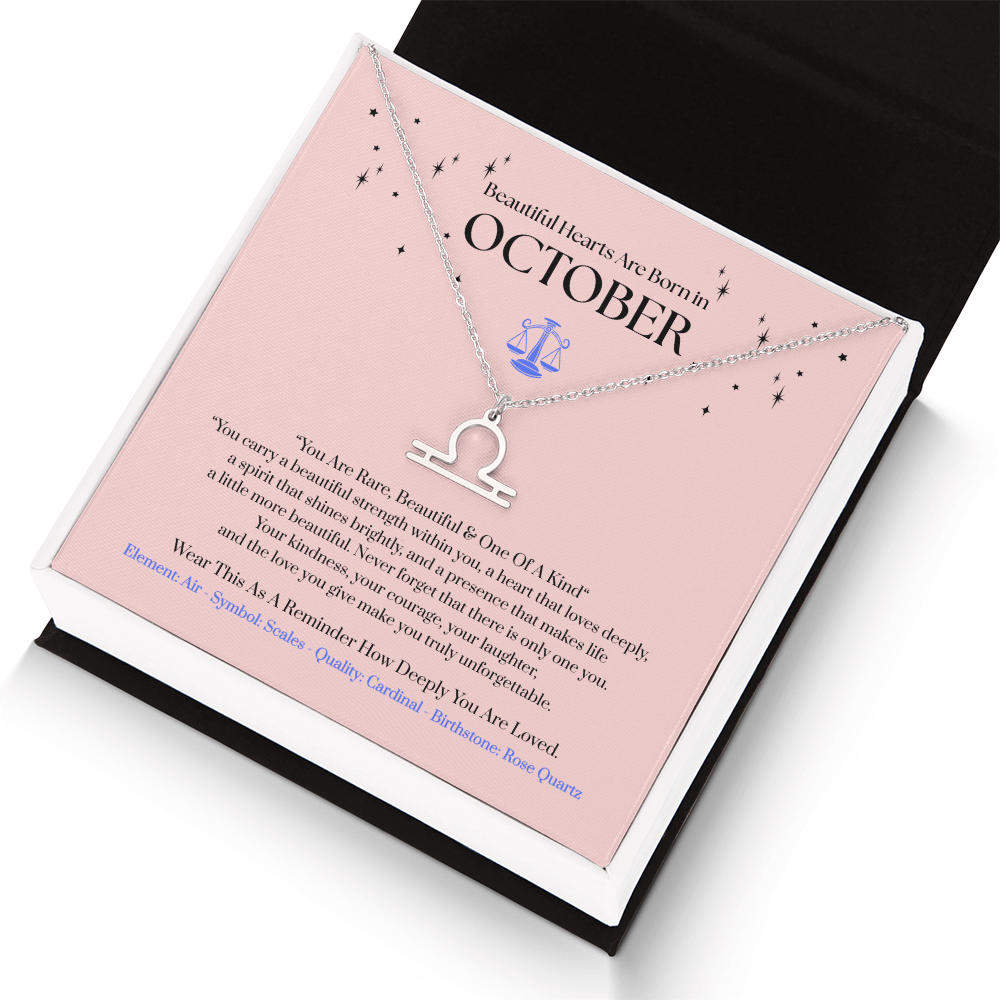 Libra October Zodiac Birthday Gift. “You Are Rare, Beautiful & One Of A Kind”