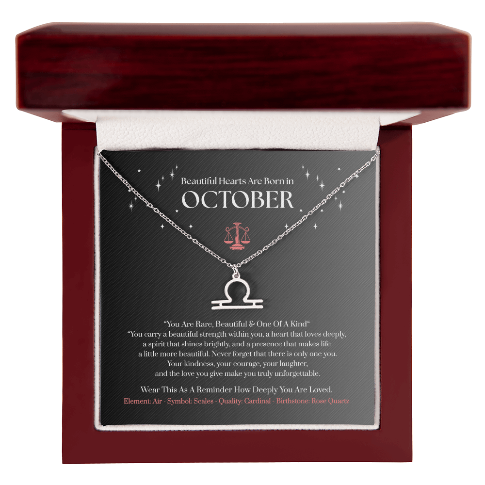 Libra October Zodiac Birthday Gift. “You Are Rare, Beautiful & One Of A Kind”