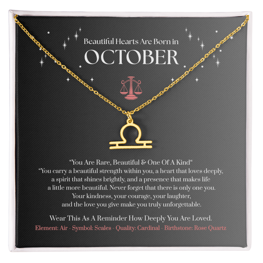 Libra October Zodiac Birthday Gift. “You Are Rare, Beautiful & One Of A Kind”