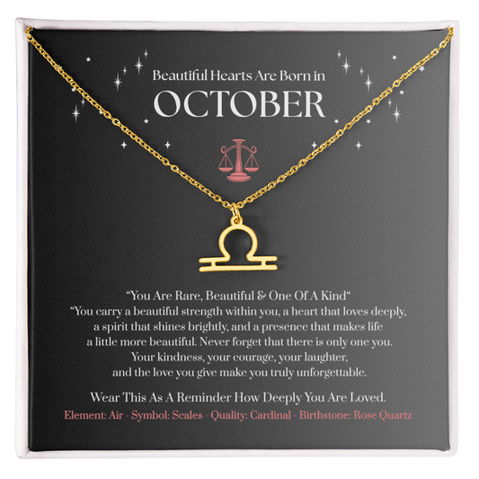 Libra October Zodiac Birthday Gift. “You Are Rare, Beautiful & One Of A Kind”