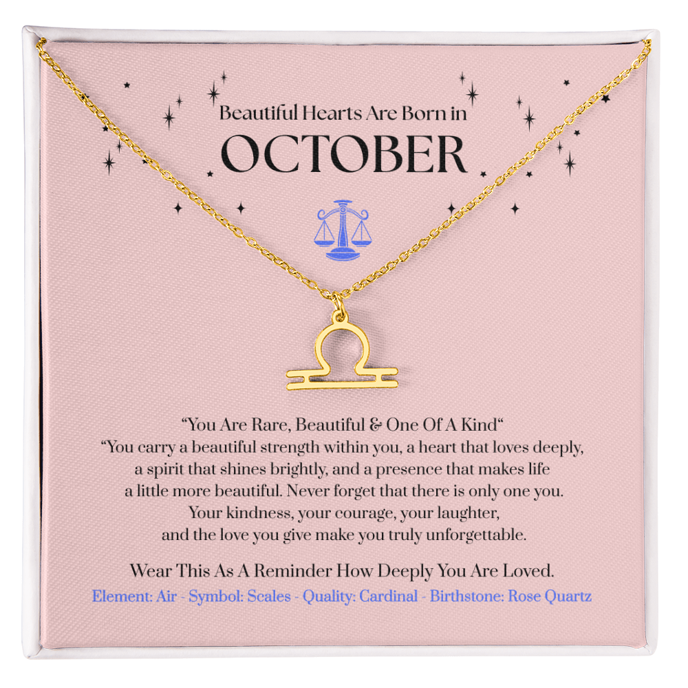 Libra October Zodiac Birthday Gift. “You Are Rare, Beautiful & One Of A Kind”