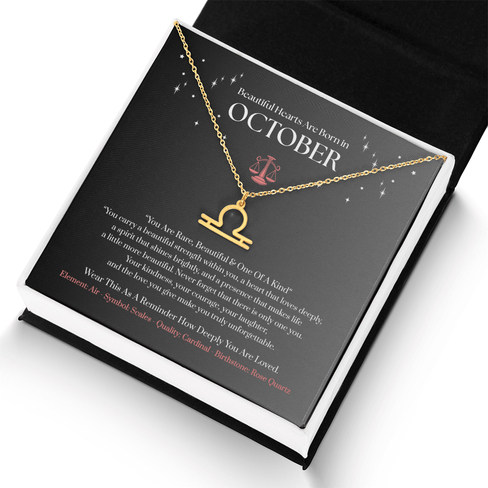Libra October Zodiac Birthday Gift. “You Are Rare, Beautiful & One Of A Kind”