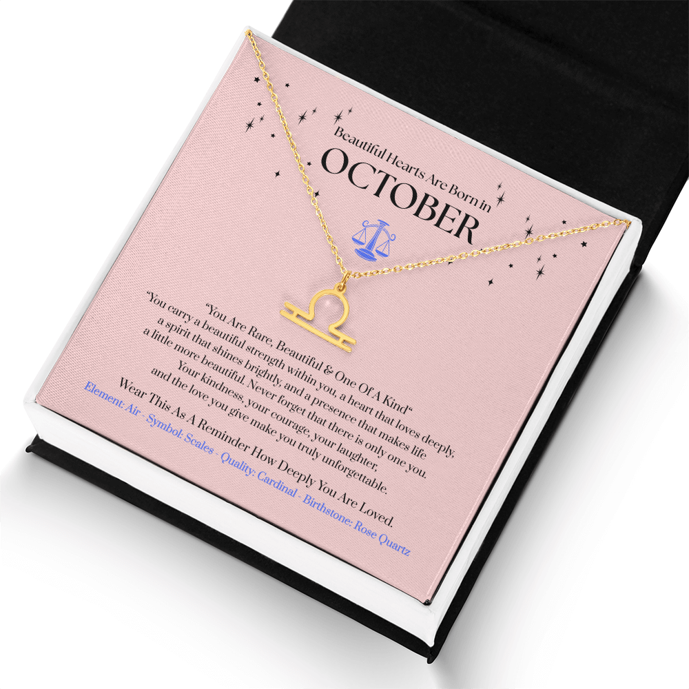 Libra October Zodiac Birthday Gift. “You Are Rare, Beautiful & One Of A Kind”