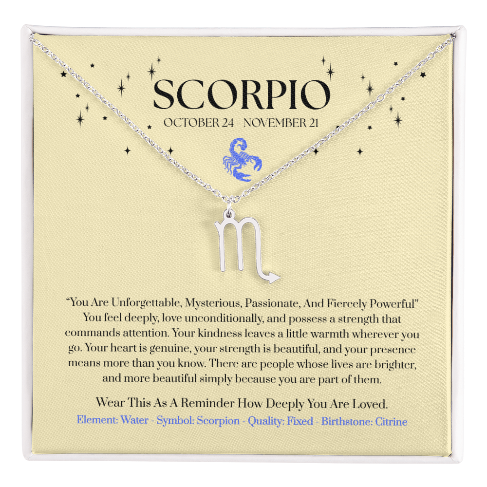 Scorpio Zodiac Birthday Gift. “You Are Unforgettable, Mysterious, Passionate, And Fiercely Powerful”