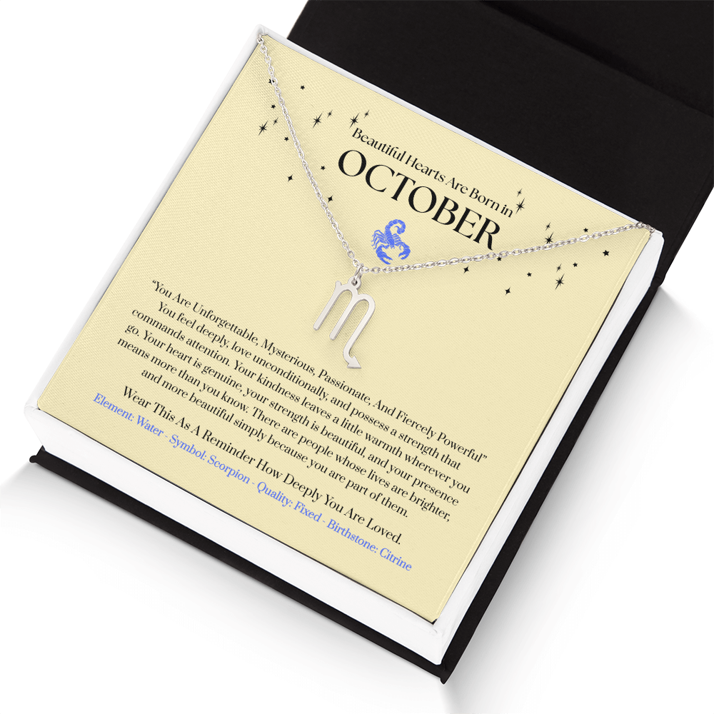 Scorpio October Zodiac Birthday Gift. “You Are Unforgettable, Mysterious, Passionate, And Fiercely Powerful”