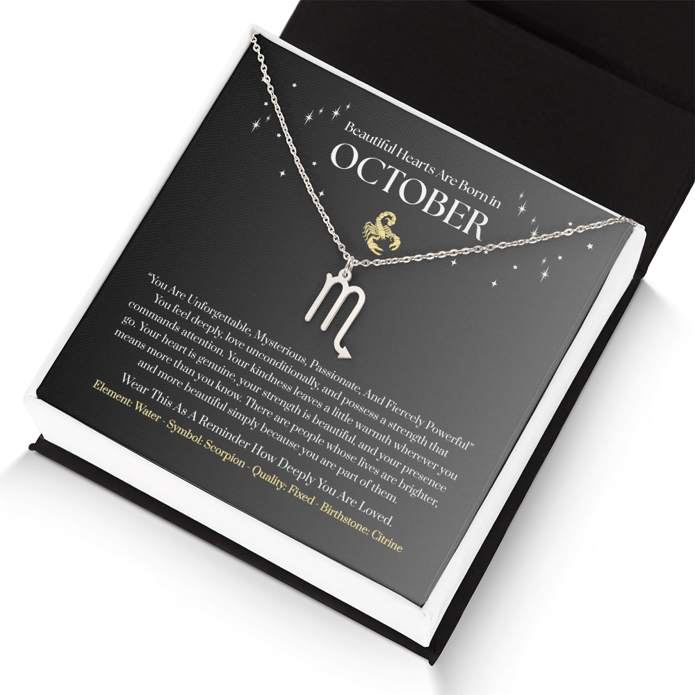 Scorpio October Zodiac Birthday Gift. “You Are Unforgettable, Mysterious, Passionate, And Fiercely Powerful”