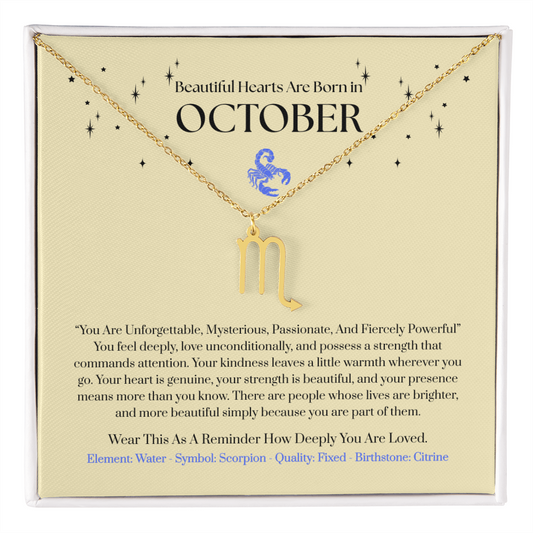Scorpio October Zodiac Birthday Gift. “You Are Unforgettable, Mysterious, Passionate, And Fiercely Powerful”
