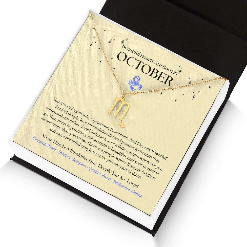 Scorpio October Zodiac Birthday Gift. “You Are Unforgettable, Mysterious, Passionate, And Fiercely Powerful”