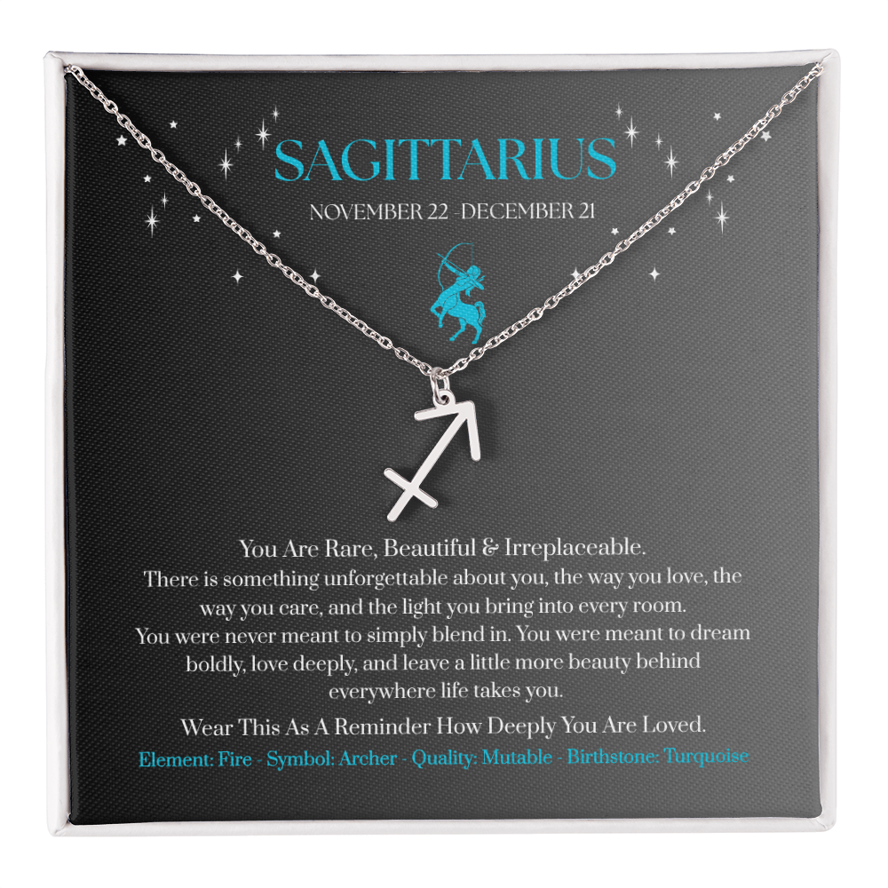 Sagittarius Zodiac Birthday Gift. “You Are Rare, Beautiful & Irreplaceable”