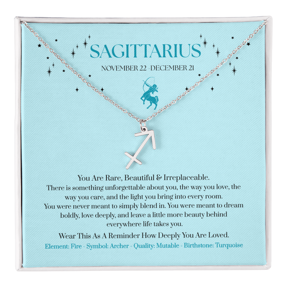 Sagittarius Zodiac Birthday Gift. “You Are Rare, Beautiful & Irreplaceable”