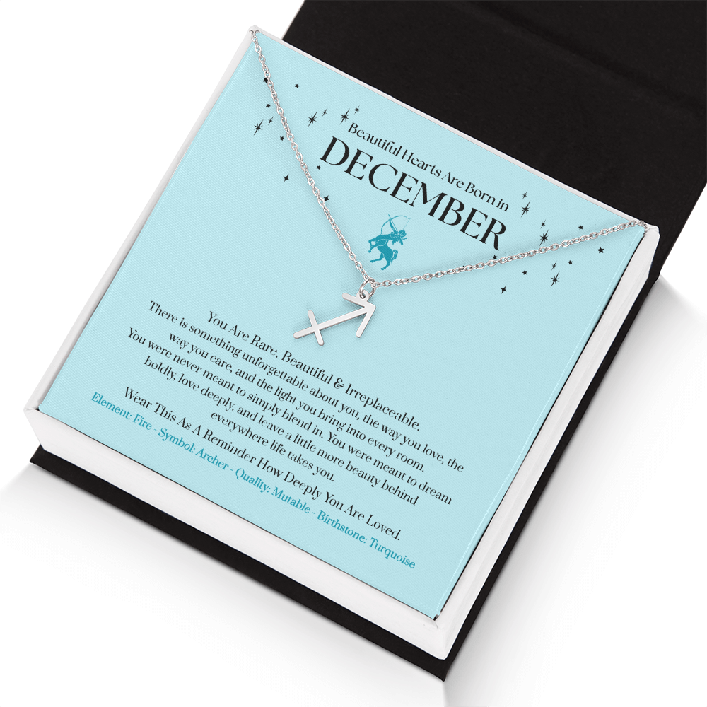 December Sagittarius Zodiac Birthday Gift. “You Are Rare, Beautiful & Irreplaceable”