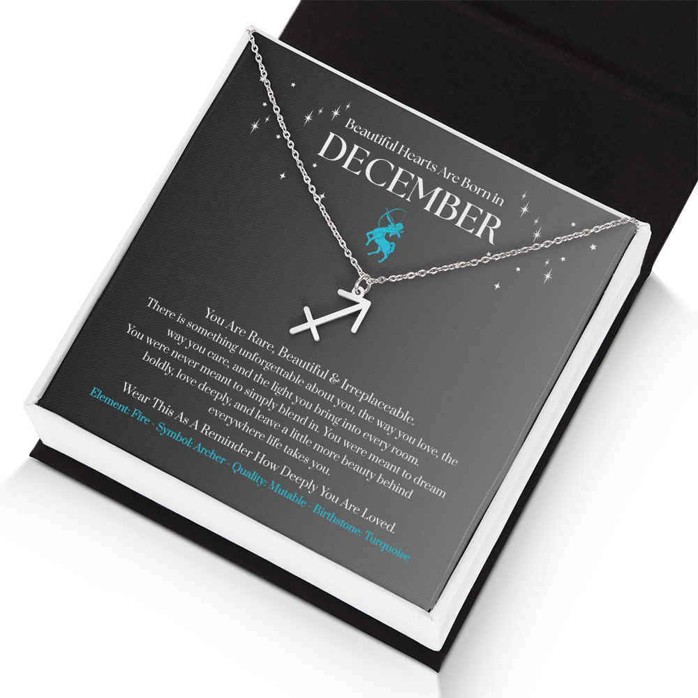 December Sagittarius Zodiac Birthday Gift. “You Are Rare, Beautiful & Irreplaceable”