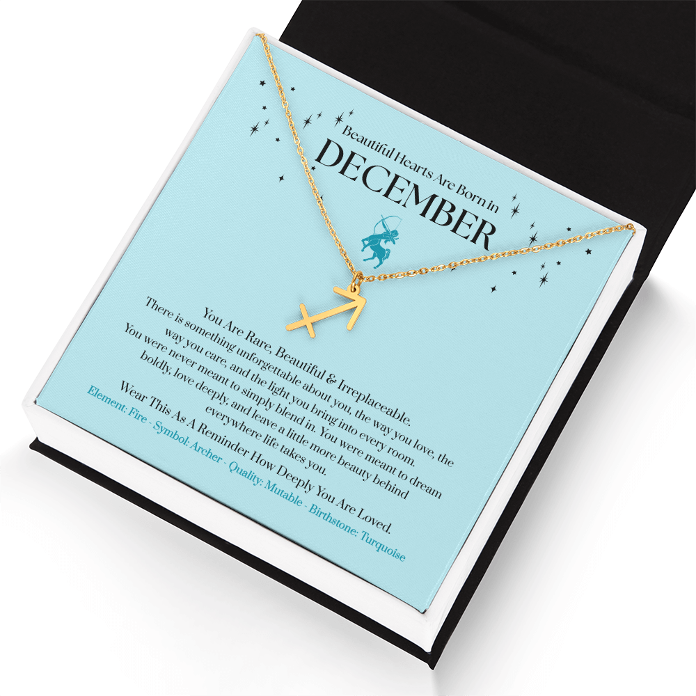 December Sagittarius Zodiac Birthday Gift. “You Are Rare, Beautiful & Irreplaceable”