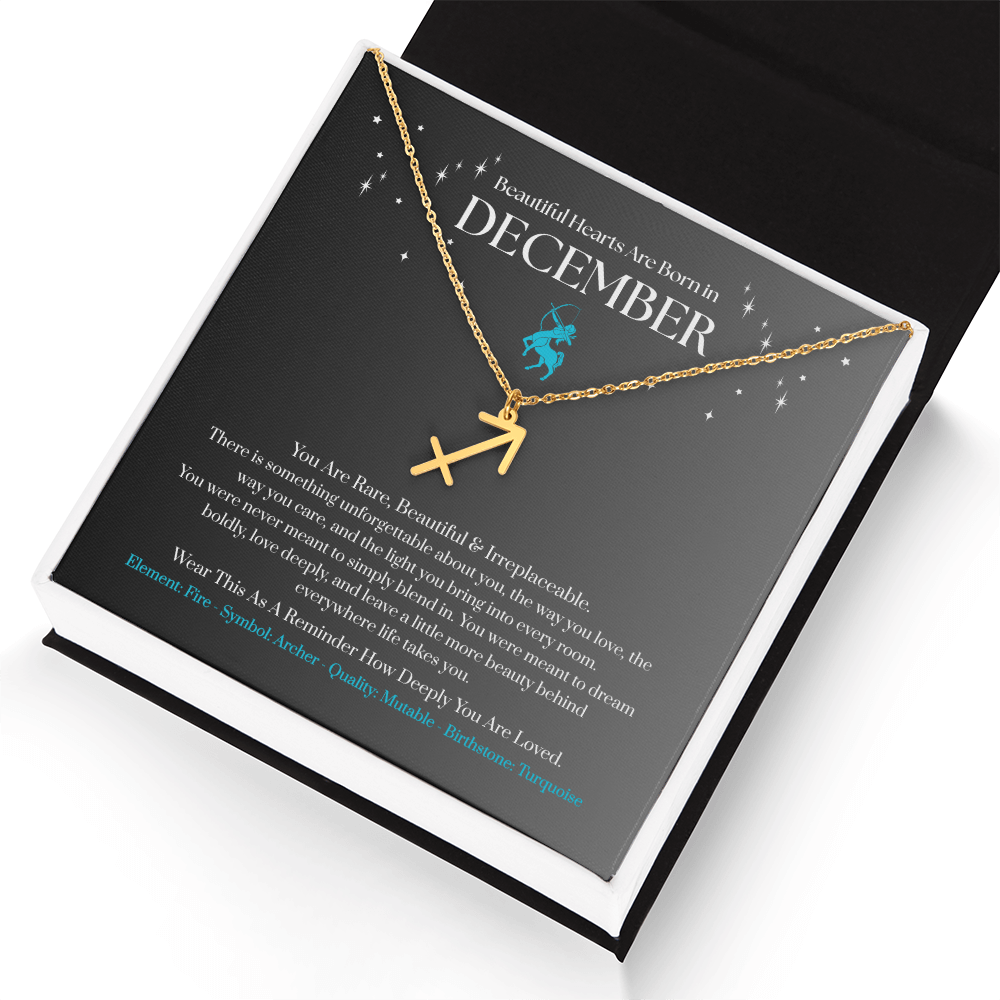 December Sagittarius Zodiac Birthday Gift. “You Are Rare, Beautiful & Irreplaceable”