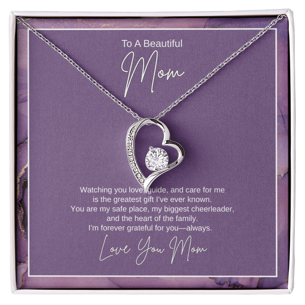 Gift For Mom "The Heart of The Family" Forever Love Necklace