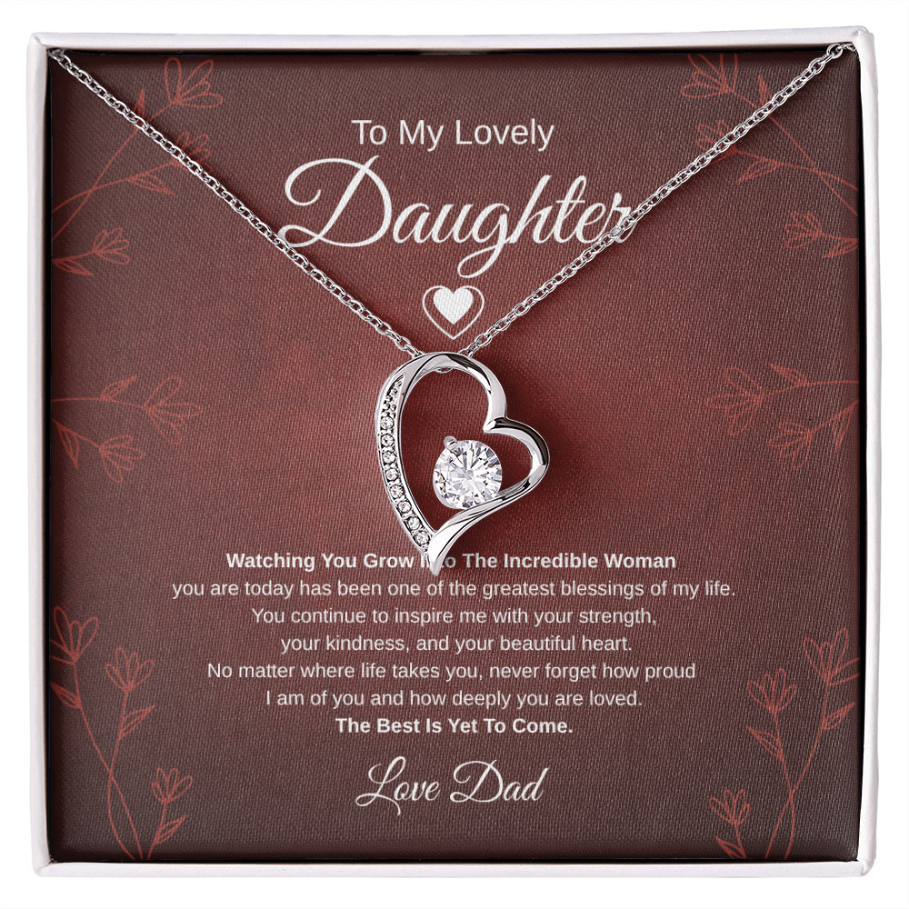 Gift To My Lovely Daughter From Dad “One Of The Greatest Blessings Of My Life” Forever Love Necklace