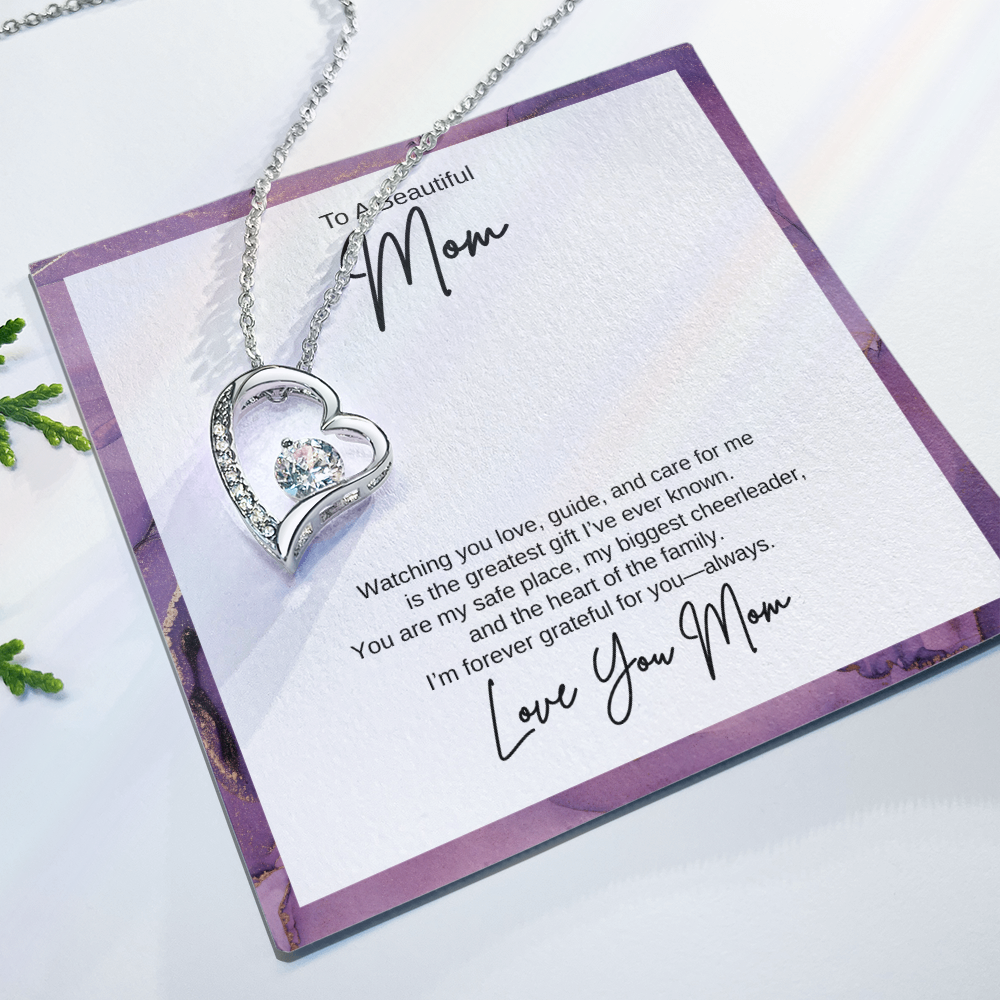 Gift For Mom "The Heart of The Family" Forever Love Necklace